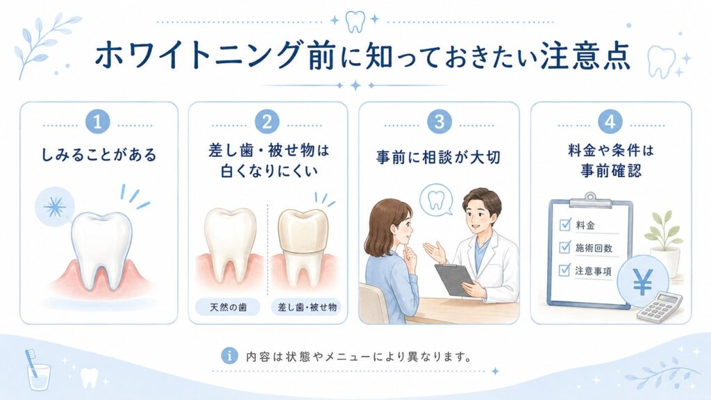 スターホワイトニングを受ける前の注意点を確認するイメージ