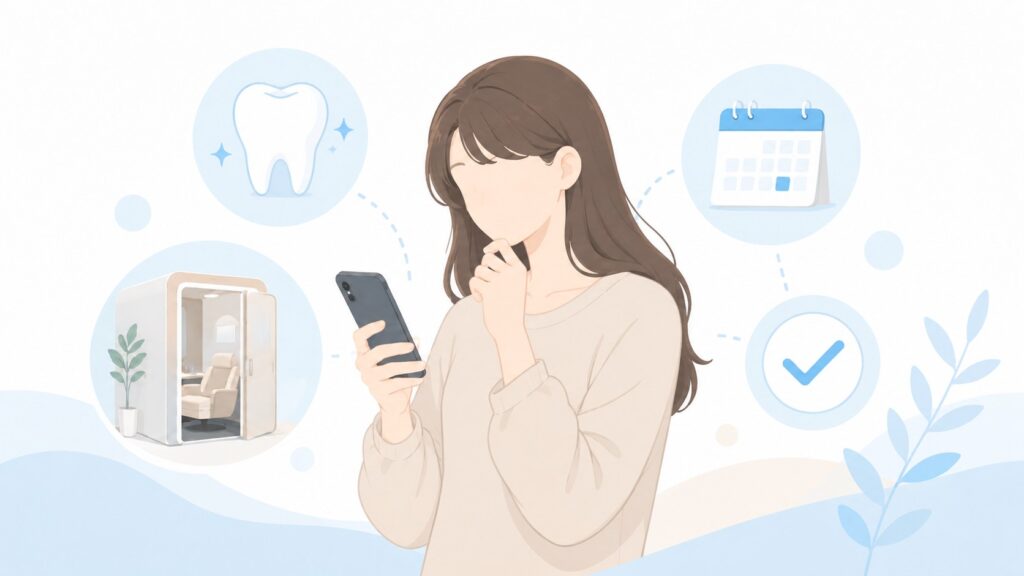 HAKUホワイトニング初回無料体験がおすすめな人の特徴を示すイラスト