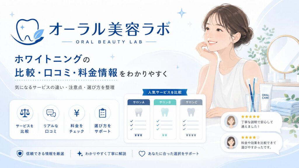 オーラル美容ラボでホワイトニングの比較・口コミ・料金情報を整理しているイメージ