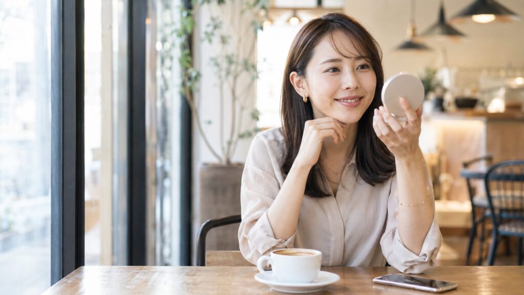 コーヒーによる歯の着色が気になる女性のイメージ
